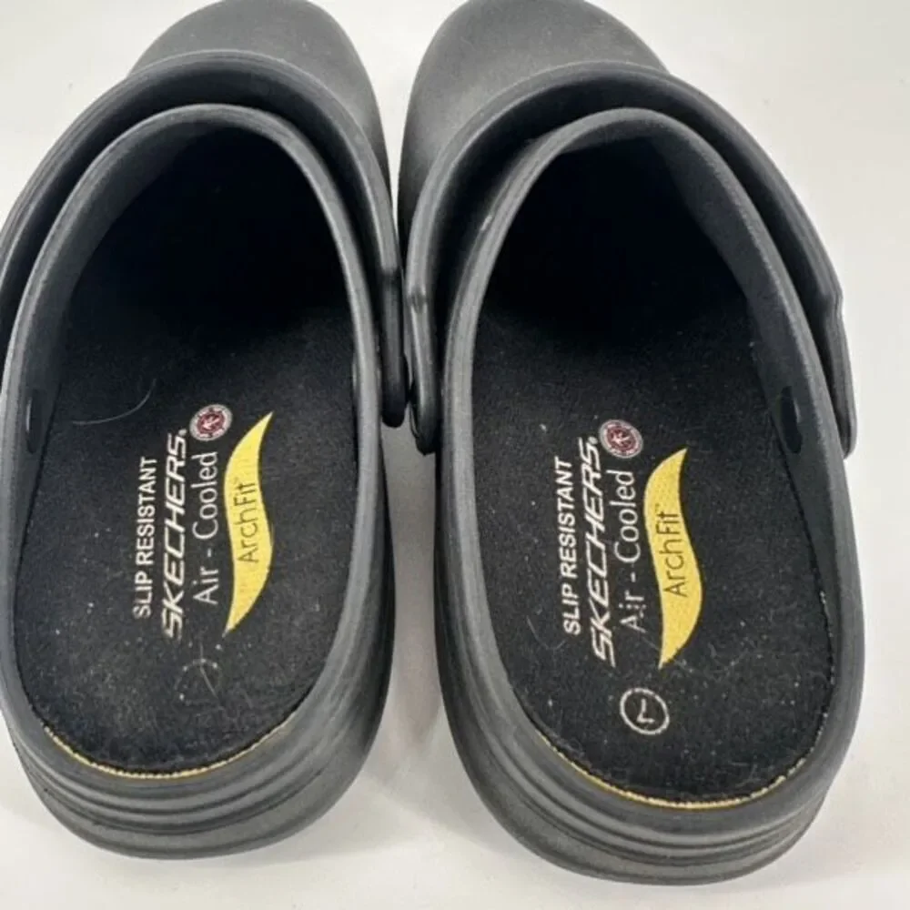 Skechers Mens Riverbound Sr Arch Fit‎ Clogs Black Health Care nurse Size 7